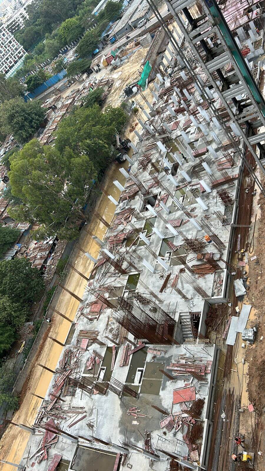 Aerial View Of D-Block Ground Floor Columns